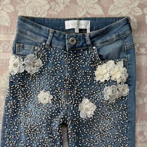 Nice Istanbul Women's Beaded Blue Jeans